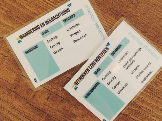 Feedbackkaartjes: emotionele bankrekening